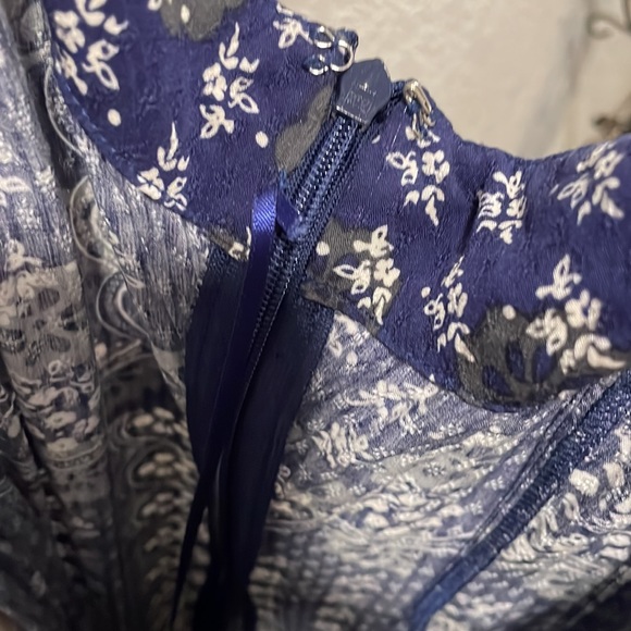 Urban outfitters UO navy blue and olive green print romper Capri wide leg M☀️ - Picture 6 of 8